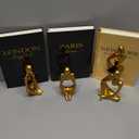 Feifeiya 6 Pcs Gold and Black Color Decorative Book & Thinker Statue Set - 3 Books Accents 3 Thinker Abstract Art Sculpture Home Decoration for Living Room Bookshelf Table Decor