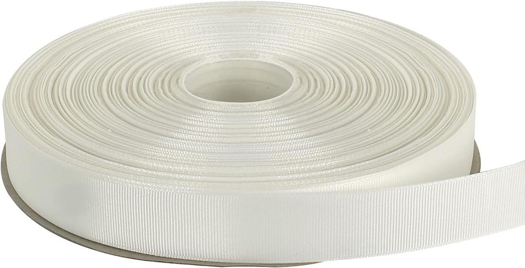 TONIFUL 100yds 1 Inch Grosgrain Ribbon White Solid Grosgrain Ribbon Roll for Gift Wrapping Hair Accessories Sewing DIY Bows Floral Wedding Decoration Valentine's Day Christmas Ribbons(1", White)