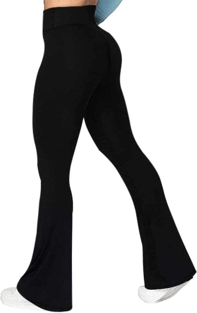 GROTEEN Flare Leggings for Women-Bootcut Yoga Pants for Women High Waisted Workout Bootleg Work Pants Dress Pants (Small, Black)