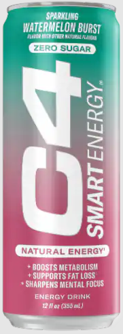 C4 Smart Energy Drink, 200mg Caffeine, 12 Fl Oz 9pk | Watermelon burst flavor with 200mg natural caffeine, Cognizin citicoline & green tea extract for energy, focus and alertness. Exp. 08/2026