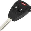 X AUTOHAUX Key Shell Case Keyless Entry Remote Key Fob Replacement Case for Dodge for Ram 1500 2500 3500 2006-2009 3 Buttons OHT692427AA/M3N5WY72XX