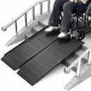 3FT Portable Wheelchair Ramp with Handle, Non-Slip Aluminum Folding Handicap Wheelchair Ramp for Home, Doorways, Thresholds, Steps, Curbs, Stairs, 800 LBS Capacity (3FT(Using height 3"-9")