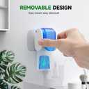 4 Pcs Toothbrush Holders Wall Mounted, Single Slot Design, Shower Self Adhesive Wall Mounted Toothbrush Holder with Cover, Waterproof and Dustproof, Suitable for Bathroom, Family, Travel (Blue)