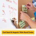 Comix Cork Board Magnetic Dry Erase Board Combo, 24 x 18 Inches Whiteboard and Bulletin Board Combination, Aluminum Frame Vision Board with 4 Dry Erase Markers, 4 Magnets, Eraser, Push Pins