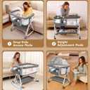 Baby Bassinet with Wheels, 6 Heights, Deep Gray, Crib