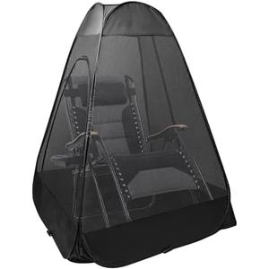 Emsiok 1-Person Camping Chair Pop up Tent, 47"x47"x59" See Through Single Mesh Tent Bugs Barrier Mosquito Net 2 Zipper Doors Outdoor Sports Pod Shelter with Bag for Fishing, Not Included Chair