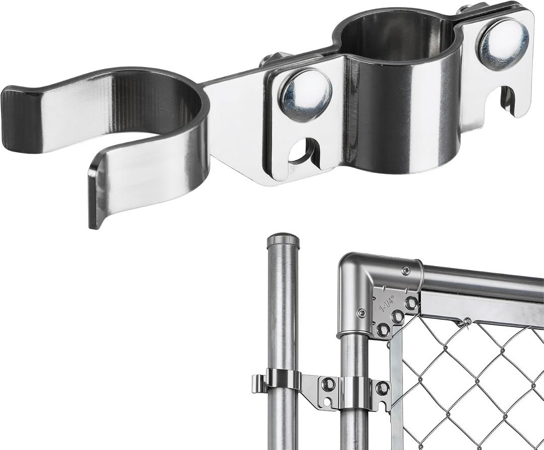 1-3/8" x 1-3/8" Chain Link Gate Latch Heavy Duty Stainless Steel Fence Gate Fork Latch Hardware with Padlock Hole 1pc 