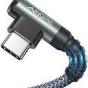 AINOPE USB C Cable [2-Pack, 6.6ft] 3.1A Type C Charger Fast Charging, Right Angle USB to USB C Cable for iPhone 17 Carplay Cable, Galaxy S10+ S10 S9, Note 10 9, LG V30, Moto, iPhone 16 15 Charger Cord