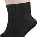 FGZ Women Thin Cotton Socks Soft Cozy Socks Cute Ankle Crew Socks 5 Pairs (Black), Size: 5-9 
