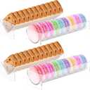 4 Pcs Clear Acrylic Cracker Serving Tray, Rectangular Food Display Holder for Biscuit Cookie Charcuterie Platter, Home Party Wedding Events