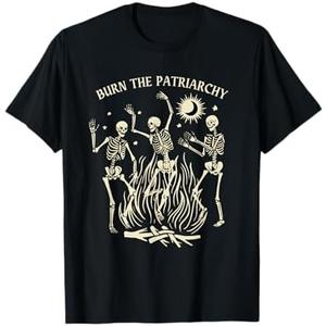 Burn The Patriarchy, Funny Feminist Halloween T-Shirt, Black 3XL