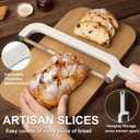 Adjustable Bread Slicer for Homemade Bread, Upgrade Food-Grade Plastic Bread Knife with Thickness, Dishwasher Safe, Bow Design Easy to Cutting Even Slices for Sourdough, Baguettes and More
