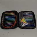 Ruidi Interchangeable Aluminum Circular Knitting Needles Set - 13 Pairs of 4 Inch (10cm) Needles with 4 Cables, Needle Holders & Leather Bag - Perfect for Smooth Knitting & Versatile Projects