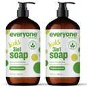 Everyone 3-in-1 Kids Soap, Body Wash, Bubble Bath, Shampoo, 32 Ounce (Pack of 2), Tropical Coconut, made with Essential Oils for Toddlers, Tweens and Teens