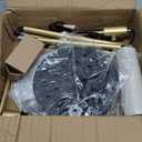 Nintiue Upgraded Modern Arc Dimmable Tall Standing Floor Lamp with Linen Shade, 1200 Lumens LED Bulb Included, for Living & Reading Room, Bedroom, Office & Nursery, Gold