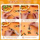 WZSTNBLA 577 Pcs Thanksgiving Turkey Beaded Craft Thanksgiving Wooden Keychain Kit Mixed DIY Thankful Turkey Beaded Key Chain Making Craft Make Your Own Key Chains for Thanksgiving Party Supply