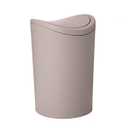 Superio Mini Bathroom Trash Can with Lid, Modern Mini Waste Bin with Swing Lid (1 1/2 Gallon, 6 Liter) Plastic Garbage Can for Kitchen, Bathroom, Bedroom, Office, Under Desk (1, Taupe)