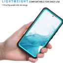 Lanhiem for Samsung Galaxy S22 Case, IP68 Waterproof Dustproof with Built-in Screen Protector, Heavy Duty Full Body Protective Phone Case for Samsung S22 5G, Blue/Clear