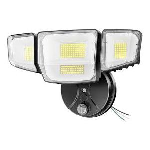 Abovizo 90W Flood Lights Outdoor, 10000LM Dusk to Dawn Outdoor Lighting, IP65 Waterproof, 6500K Daylight, 4 Heads LED Security Light for Garage, Yard, Porch (Black)