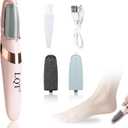 LQT Electric Foot File Rechargeable Callus Remover for Hard, Cracked Skin At-Home Pedicure Kit for Smooth Feet (Men & Women) (Pink)