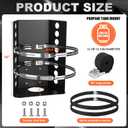 Hicarer Aluminum Propane Tank Mounting Bracket for 30 and 40 Ibs Bottle Aluminum Propane Tank Holder with Locking Strap and Protective Padding for BBQ Campervan Truck RV Trailer Overland Vehicle Boat