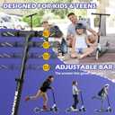 Rahmory Kick Scooter for Ages 6+,Kid, Teens & Adults. Foldable Kick Scooter for Boys with 4 Adjustable Heights, ABEC9 Bearings, Supports Up to 220 lbs.