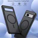 NO.1 Magnetic for Google Pixel 7a Case [Compatible with MagSafe][Anti-Fingerprint][Slim Fit][Military Shockproof] Translucent Matte Hard Back Pixel 7a 5G Phone Cover, Black