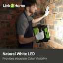 Link2Home 30W LED Work Light, 2400 lumens, 360 Rotation Stand with Hooking System, Weatherproof with 6ft. Cord and Impact-Resistant Glass Lens