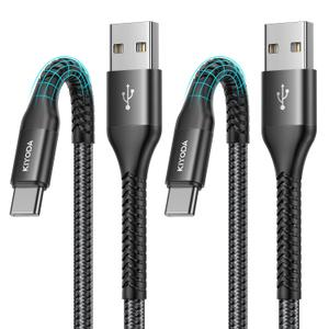 USB to USB C Cable 3A Fast Charging [2Pack 6FT], USB A to USB C Cable for CarPlay, Super Durable USB Type C iPhone Charger USBC Cord for iPhone 17/16/15/Pro Max, Samsung Galaxy S26 and More-Upgraded
