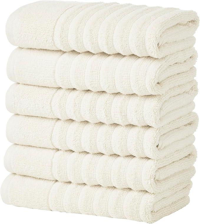 Great Bay Home Taupe Bath Towels  Luxury 100% Cotton 4 Pack 54x27 Bath Towel Set  Absorbent & QuickDry Towels for Bathroom  ZeroTwist, Combed Cotton