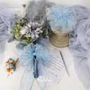 Ribbli Blue Organza Wired Ribbon, Baby Blue Sheer with Metallic Edge,2-1/2 Inch x 20 Yards Christmas Tree Ribbon for Decoration Gift Wrapping Wedding Crafts