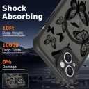 Magnetic for iPhone 15 Plus Case [Compatible with MagSafe] Cute Cool Butterfly Print Pattern Design, Slim Bumper Translucent Matte Protective Case Cover for Women Girls, Black