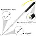 Telescoping Pole with Hook Magnetic Pickup Grabber Tool, Telescopic Push Pull Rod Wire Grabber Tool Fish Stick, Telescopic Magnetic Pick-Up Tool