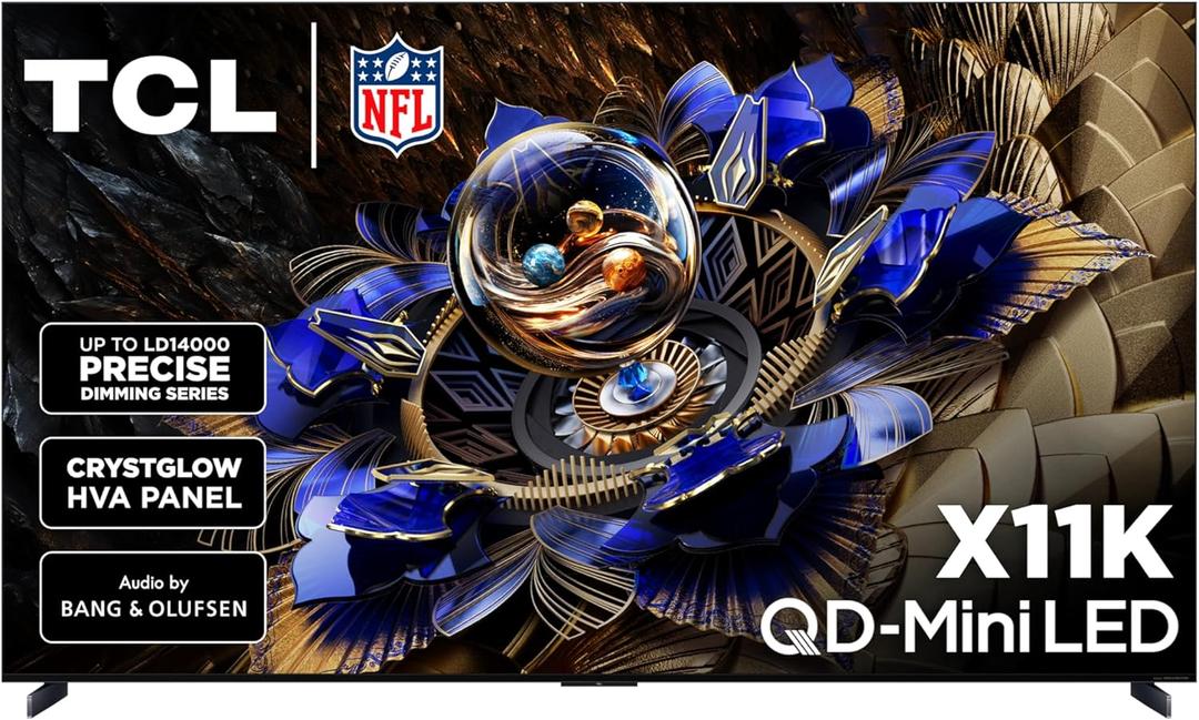TCL 98-Inch Class X11K Series QD-Mini LED 4K UHD Google Smart TV Ultra Premium Mini-LED TV - QLED, 144hz, Anti-Reflective Screen, Bang & Olufsen Audio, Dolby Atmos (98X11K, 2025 Model)