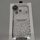 MOSNOVO for iPhone 17 Pro Max Case | Military Grade 6.6ft Drop Tested | Camera Control | Clear with White Leopard Print Design