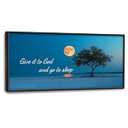 ive It To God Sign Wall Art Christian Religious Faith Wall Decor Large Bible Verse Canvas Prints Tree Moon Pictures Framed Artwork Home Decoration above over Bed for Bedroom Living Room 60"x30" 