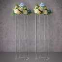 YALLOVE Acrylic Flower Stand, Set of 2 Clear Pedestal, 31.5 Inch Tall Vases for Wedding Event Party Props, Home Decor