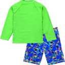 Boys UPF 50+ Long Sleeve Rash Guard and Swim Trunks Outfit Set Toddler to Big Boy Sizes (3-11Years)
