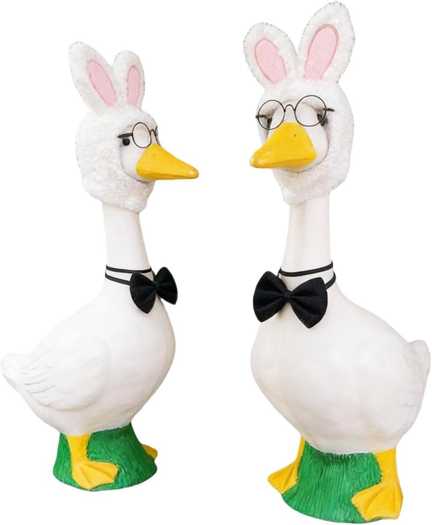 Easter Porch Goose Accessory Set - Hat, Glasses & Bow Tie Trio, Gift for Easter & Mother's Day, Decorative Outfit for Porch Goose Decoration
