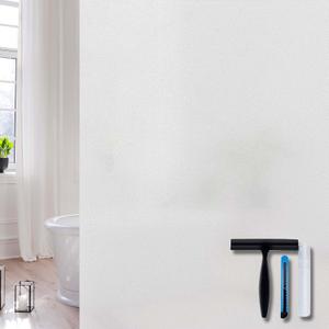 Volcanics Frosted Glass Window Privacy Film with Installation Tools, Removable Static Cling Bathroom Window Film, Heat Control UV Blocking, Peep-Proof, Ideal for Home Office 35.4 x 78.7 Inches