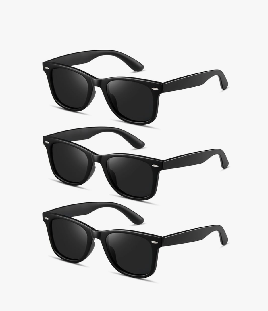MASDUN Retro Polarized Sunglasses for Women Men Classic Mirror Lens Trendy Sun Glasses, (3 Pack)