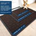 OLANLY Front Door Mat Outside Entrance 35x23, Heavy-Duty Rubber Doormat, Brown