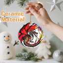 7 x Ceramic-Style Christmas Tree Decorations, Christmas Ornaments, Double-Sided Printed Ornament Keepsakes, Holiday Decor. Xmas Gifts, Gifts for Dragon Lovers - Dragon-Themed