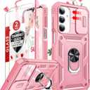 LeYi for Galaxy A17/A16-5G Phone Case: Galaxy A17 5G Case with [2X] Galaxy A16 Screen Protector & Magnetic Stand, Military-Grade Shockproof Funda para Galaxy A16/A17 4G 5G for Women Girl, Rink Pink