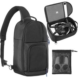 Carrying Case Made for Quest 3/ Quest 2/Vision Pro. Waterproof Travel Sling Quest 3 Bag for VR All-in-One Gaming Headset and Touch Controllers Accessories with DIY Main Compartment and Thicken Pad (Black)