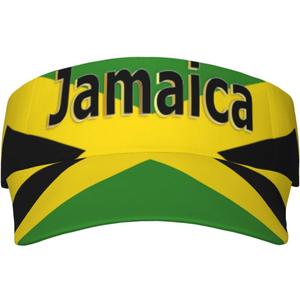 Vintage Jamaica Flag Jamaican Hats Sun Visor Sun Sports Adjustable Visor Hat for Men Women Black Gold Green