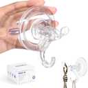 ANDGOO 20 Pack Suction Cups Hooks, Large Suction Cup Hooks for Shower, Waterproof Removable Wreath Hangers for Front Door, Hanging up to 11 LBS, Holds on Smooth Wall Kitchen Window Bathroom Outdoor (Transparent) 
