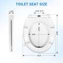 KHE Round Toilet Seat 16.5 Inch, Soft Close Toilet Seat with No-Touch Handle, Quick Release for Easy Cleaning, Non-Slip Bumpers, Durable PP, White