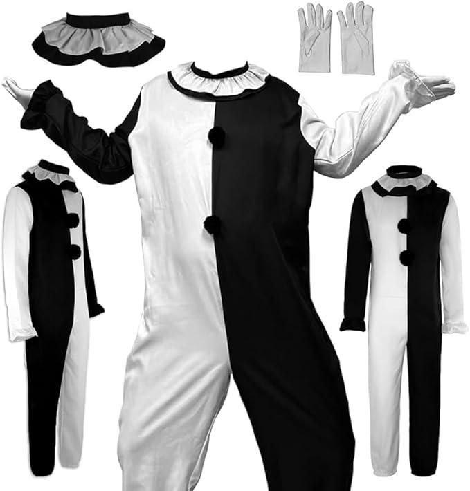 Adult Cosplay Costume Outfits Jumpsuit Anime Black White Bodysuit for Halloween (A, XXL)