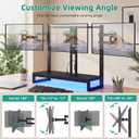 YAOHUOO Monitor Arm with LED,Adjustable Desk Monitor Mount for 3 Screens, Heavy Duty Fully Stand Riser with Clamp, Storage Shelf for Office,Living Room